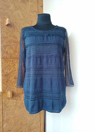 Коттоновая гипюровая блуза блузка лонгслив