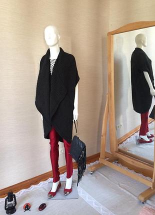 Женский длинный трикотажный жилет из шерсти альпаки marc cain