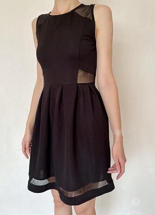 Сукня чорна, з вставками з сітки cropp, s