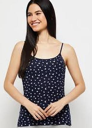 Базовая синяя майка цветочный принт от bhs