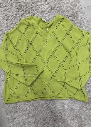 Жіночий котоновий светрик l-xl -оверсайз