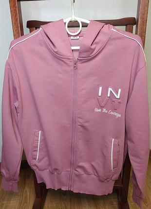 Спортивная кофта на молнии с карманами на рост 152. banaty