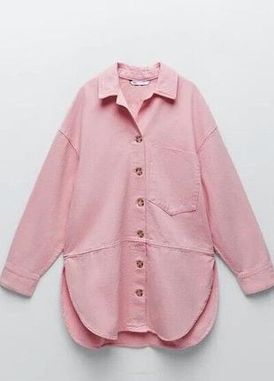 Рожева сорочка з деніму zara