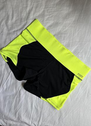 Шорти для йоги pink від victoria’s secret чорні з неоновим