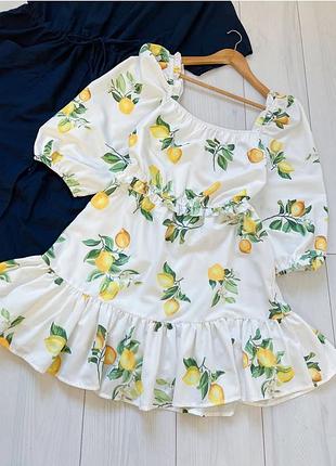 Сукня в принт «лимони»