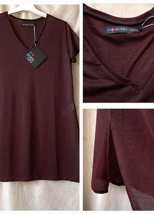 Футболка женская even &amp;dd марсала размер s