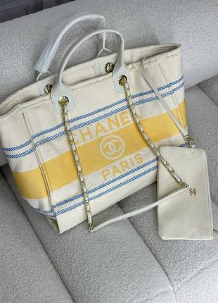 Сумка тоут шоппер пляжная сумка шанель люксовая сумка брендовая