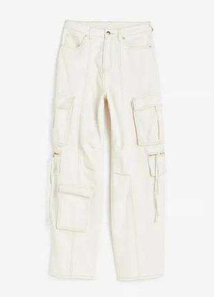 Светло-кремовые брюки h&amp;m, 36/s.