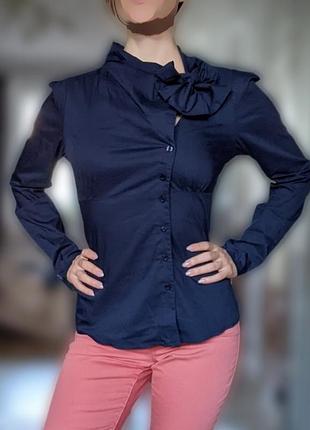 Блузка сорочка жіноча синя розмір s-m