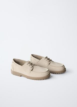 Нові шкіряні туфлі лофери zara для хлопчика