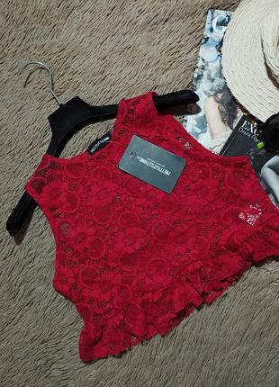 Красивый кружевной кроп топ/блузка/блуза