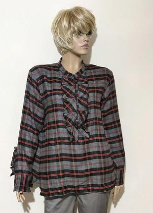 Lis lareida премиум льняная рубашка клетка /12809/