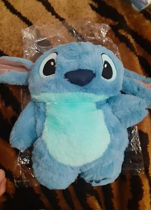 Стич с грелкой, 27 см, мягкий стель из лило и сточ