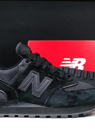 Зимние кроссовки new balance 574 legacy черные
