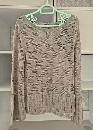 Стильный ажурный женский свитер с люрексом river island