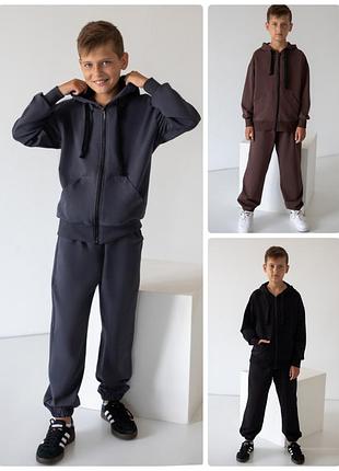 Спортивный костюм для мальчиков подростков на молнии, толстовка на молнии