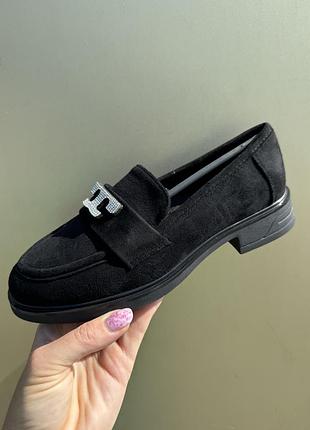 Туфлі лофери жіночі/ туфлі на маленькому каблуку