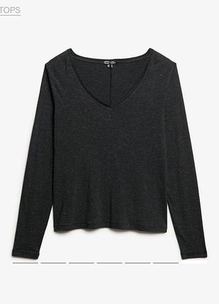 Мʼякий чорний трикотажний топ віскоза з металевою ниткою superdry xxs