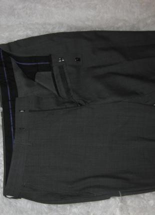 Вовна50% класичні темні офісні штани брюки marks&spencer,  slim fit,  m/ l,  км07542 фото