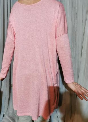 Платье миди туника джемпер трикотажное из вискозы с лентами люрексом7 фото