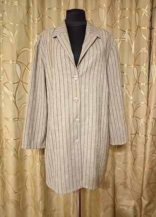 Брендовый коттоновый пиджак жакет большого размера батал