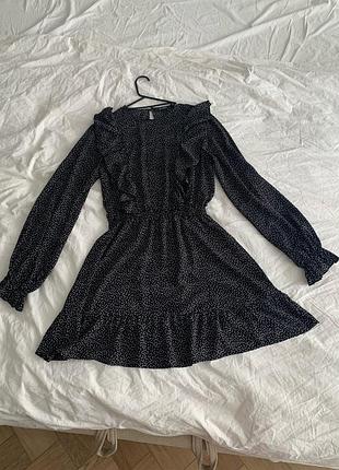 Платье missguided черное в белое сердечко, состояние как новое