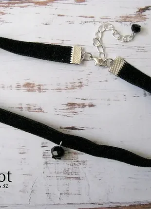 Черный колье чокер подвеска хрусталь