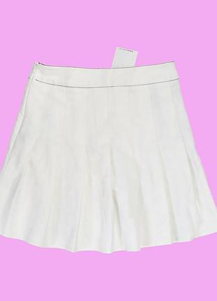 Новая белая юбка с бантовыми складками shein