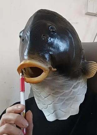 Латексная маска для хэллоуина рыба.