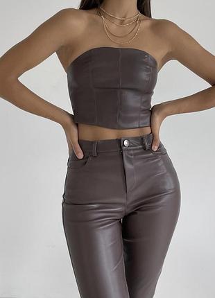 Костюм з еко-шкіри the lace шоколад