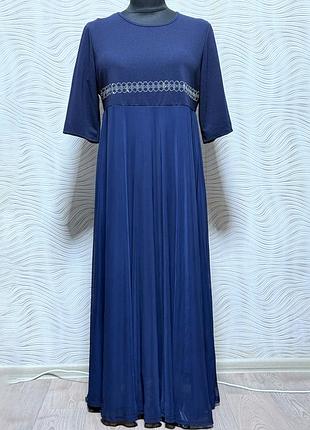 Платье женское 56 размер синее платье макси праздничное нарядное