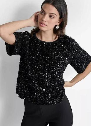 Оксамитова блузка dkny з паєтками