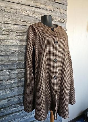 Кейп из шерсти в клетку «гусиная лапка», размер s