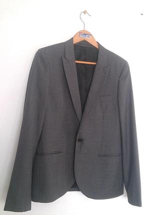 Мужской пиджак topman, 52% шерсть, высокий рост, размер 40 (l).