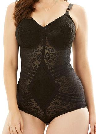 Боди комбинация черный кружевной утягивающий утяжка винтаж пинап пуля размер 40d