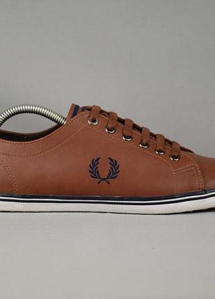Fred perry, оригінал кеди leather кросівки кеди шкіряні коричневі оригінал 42 р/27 см boss baldinini guess lagerfeld ecco santoni timberland hilfiger conver