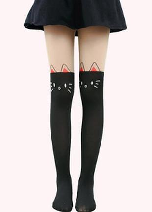 Детские капроновые колготки с имитацией чулоков xl 9-10 р