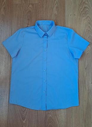 Голубая рубашка с коротким рукавом для мальчика