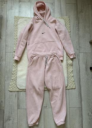 (есть нюансы)теплый спортивный костюм для девочки розового цвета