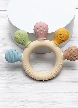 Прорезыватель грызунок-кольцо для младенцев funny touch 5в1 0+ месяцев