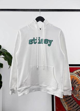 Біле худі stussy m/ кофта світшот стуссі нова/ кофта з капюшоном стусі