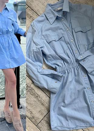 Платье из мягкого денимаzara (xs/s) состояние идеал