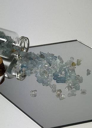 Крихта аквамарин 3-5 мм без отвору