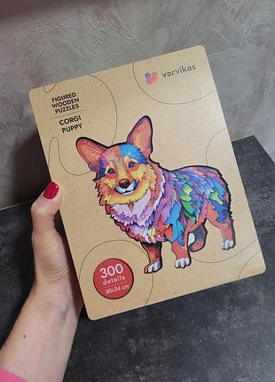 Новый деревянный цветной пазл корги