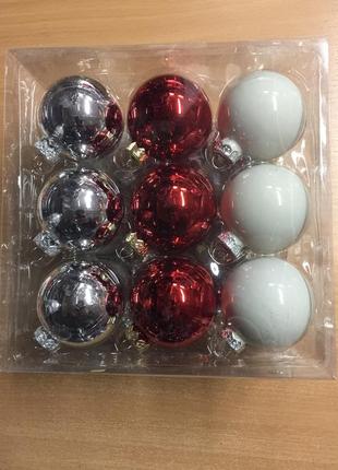 Набор новогодних стеклянных шаров на елку xmas baubles 18 шт {10% знижки чорно пятница 🙈}2 фото