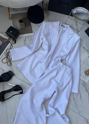 Жіночий класичний діловий костюм двійка піджак з підкладкою та штани брюки тканина костюмка