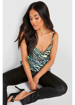 Майка топ на бретельках в зебра принт river island 38/m