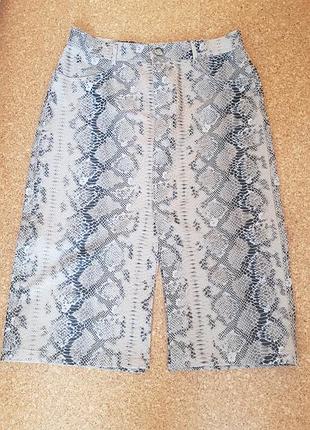 Шкіряна спідниця zara з зміїним принтом анималистичная юбка с разрезами