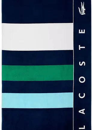 Полотенце хлопковое lacoste пляжное 92х183 см синее