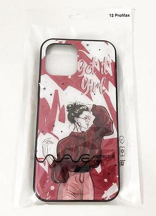 Чохол apple d iphone 12 max. get it rz-711 girl! червоний